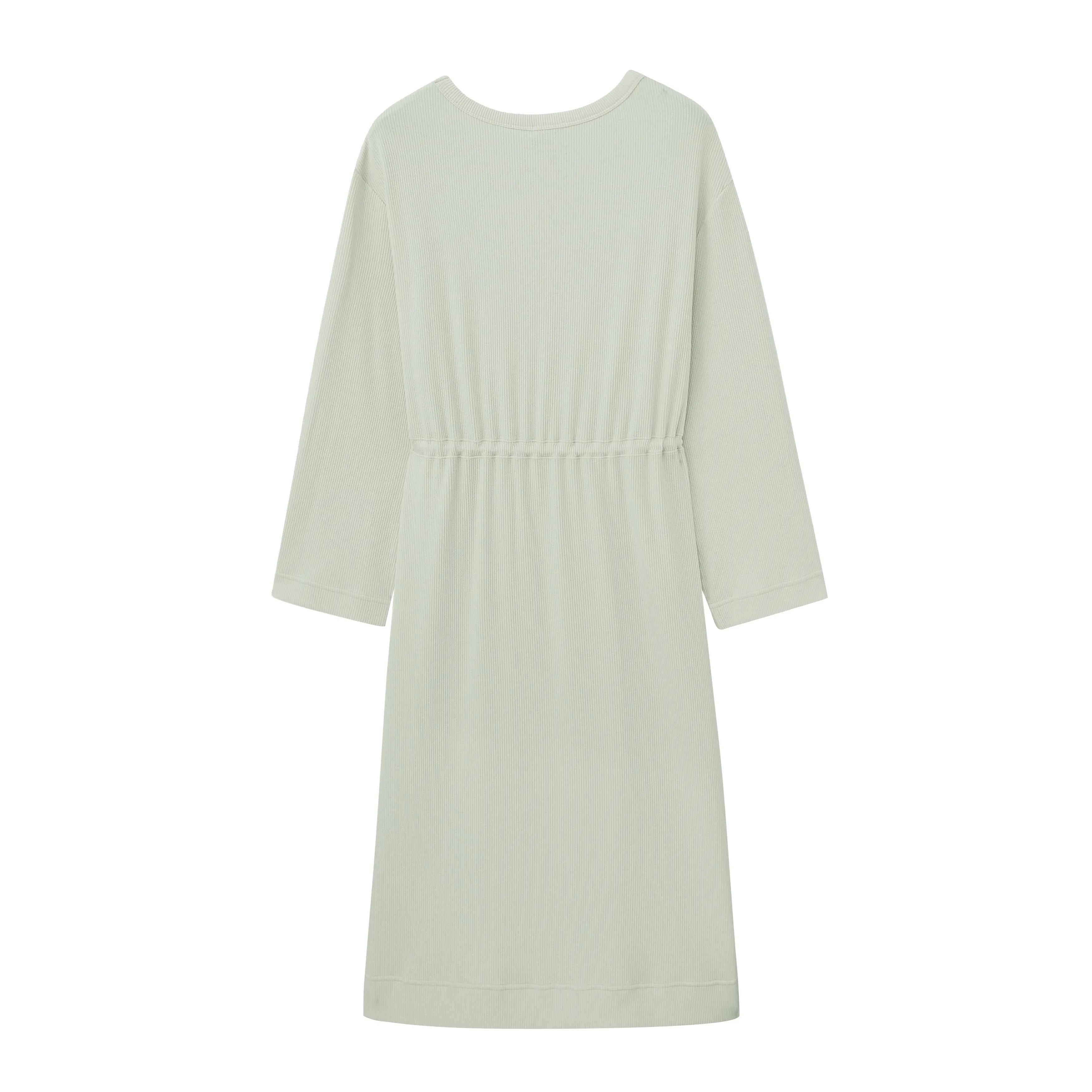 Ribbed Drawstring Waist Dress