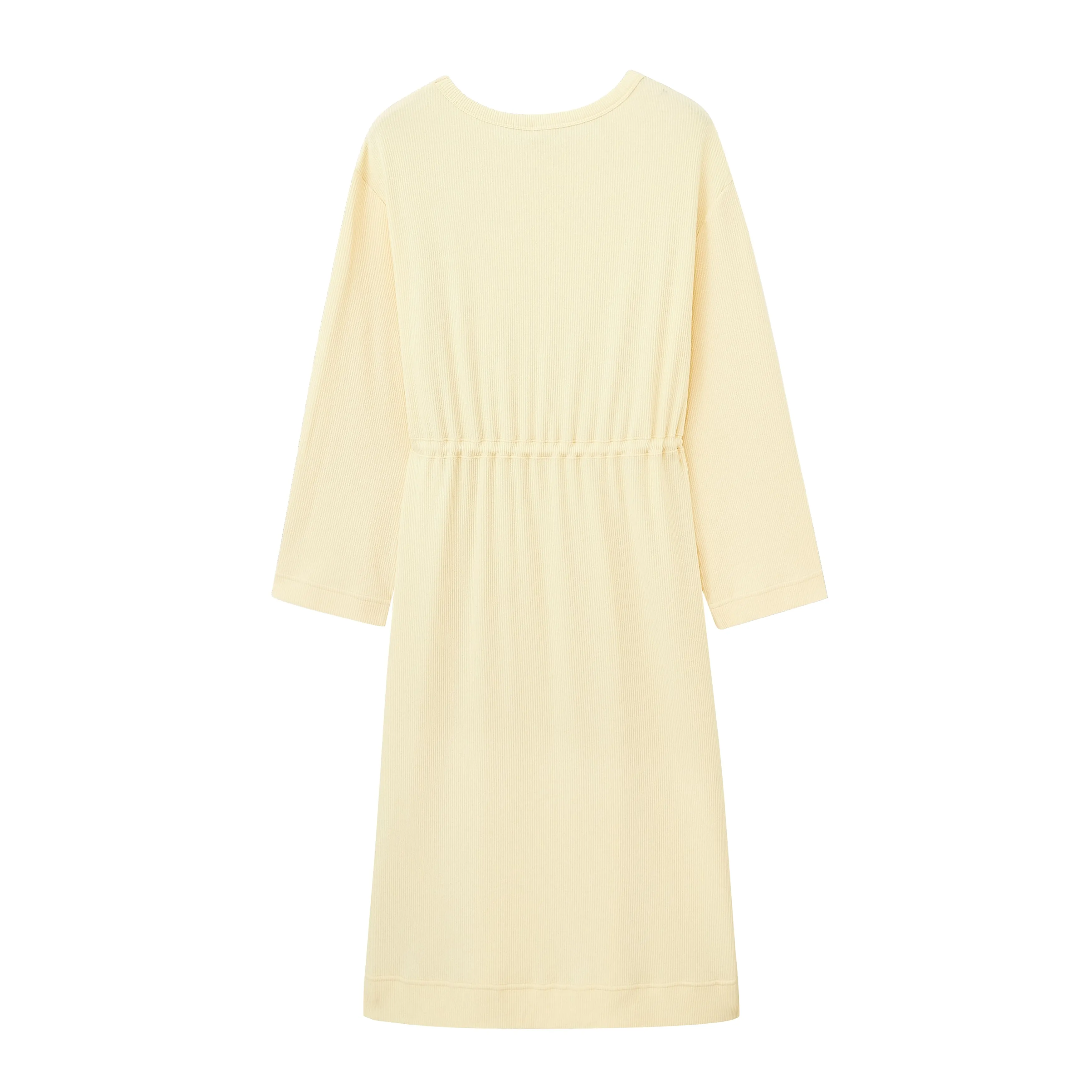 Ribbed Drawstring Waist Dress