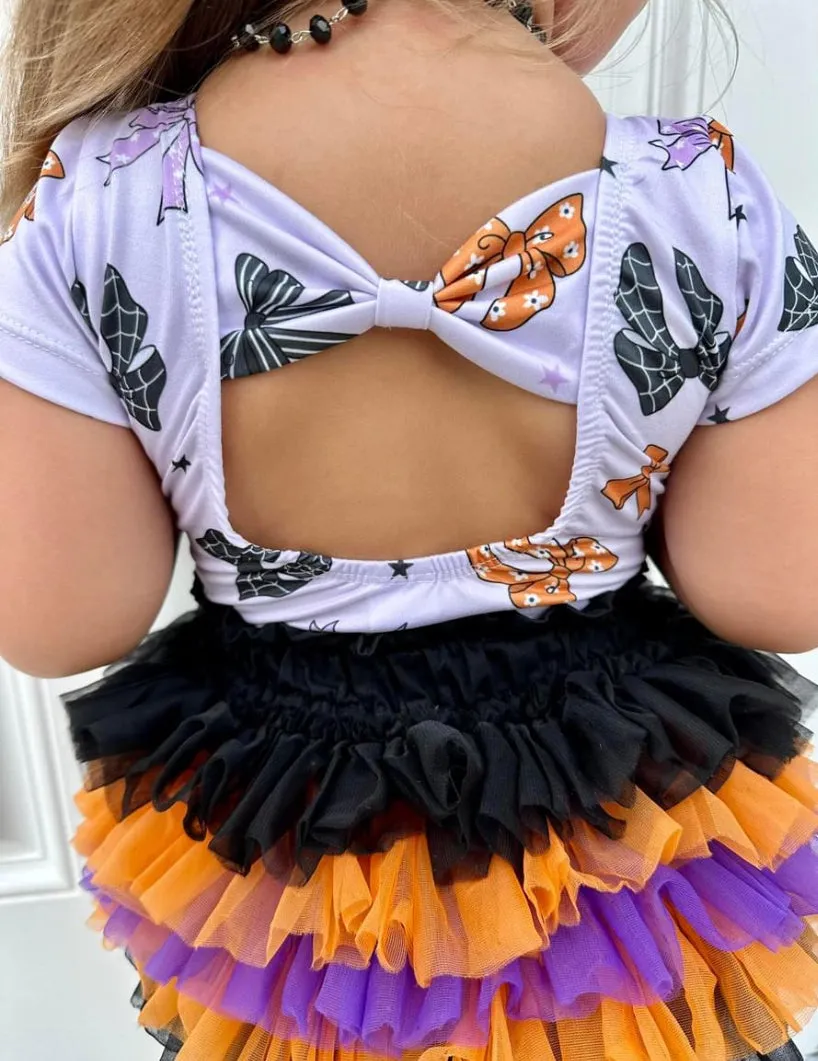 S/S Bowback Top ~ Spooky Bows