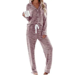 Striped Long Sleeve Set  Comfortable and Stylish Lounge Wear