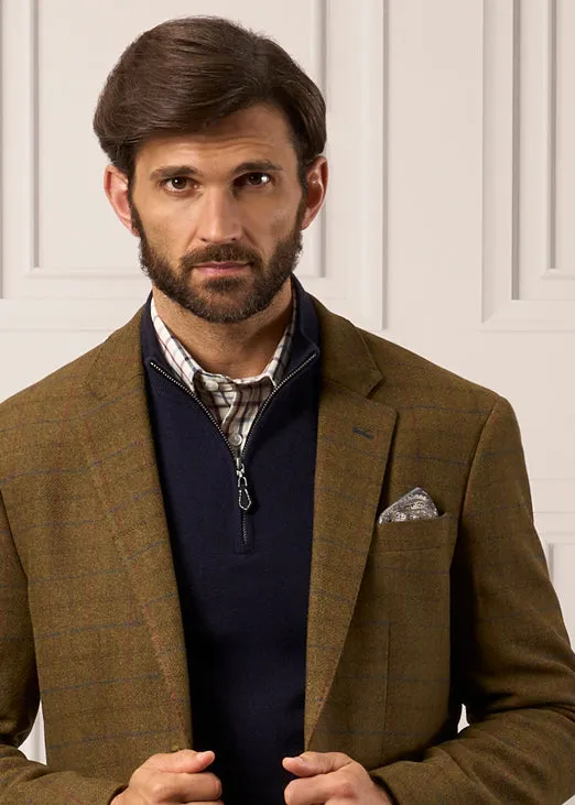 Regular Fit Surrey Tweed Lined Blazer in Moor - Stylish and Comfortable Outerwear