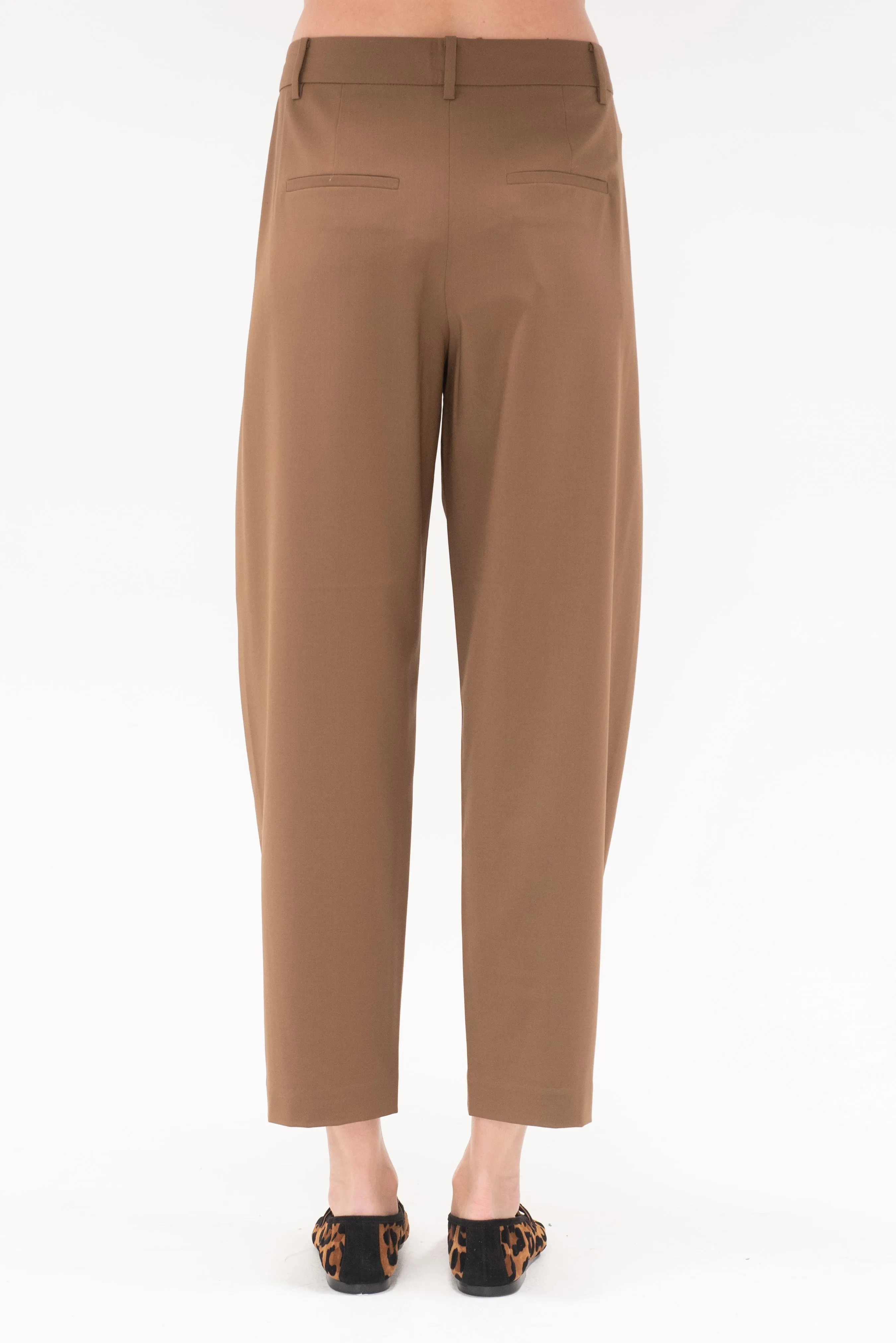 Tropical Wool Reese Sculpted Trouser, Toffee