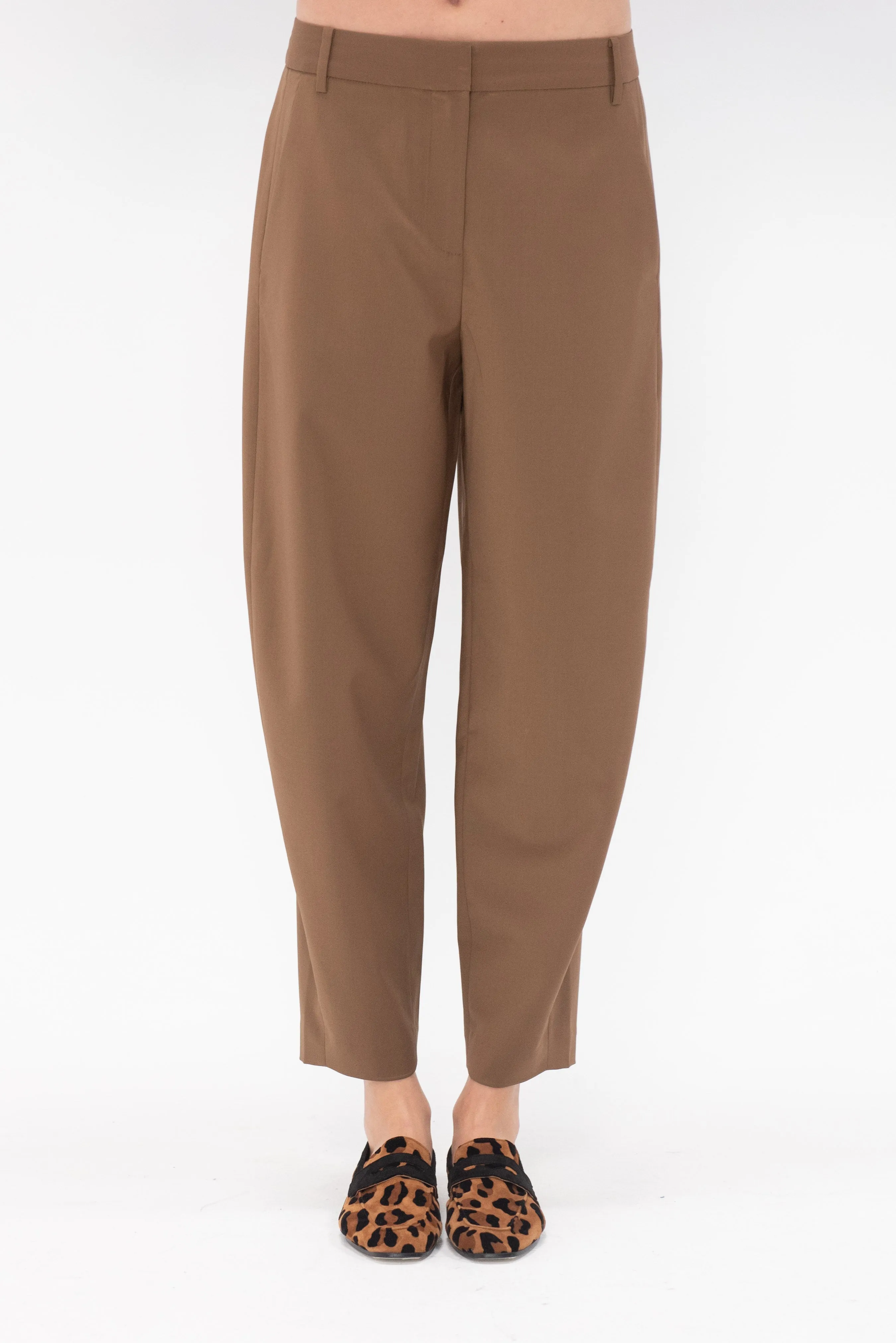 Tropical Wool Reese Sculpted Trouser, Toffee
