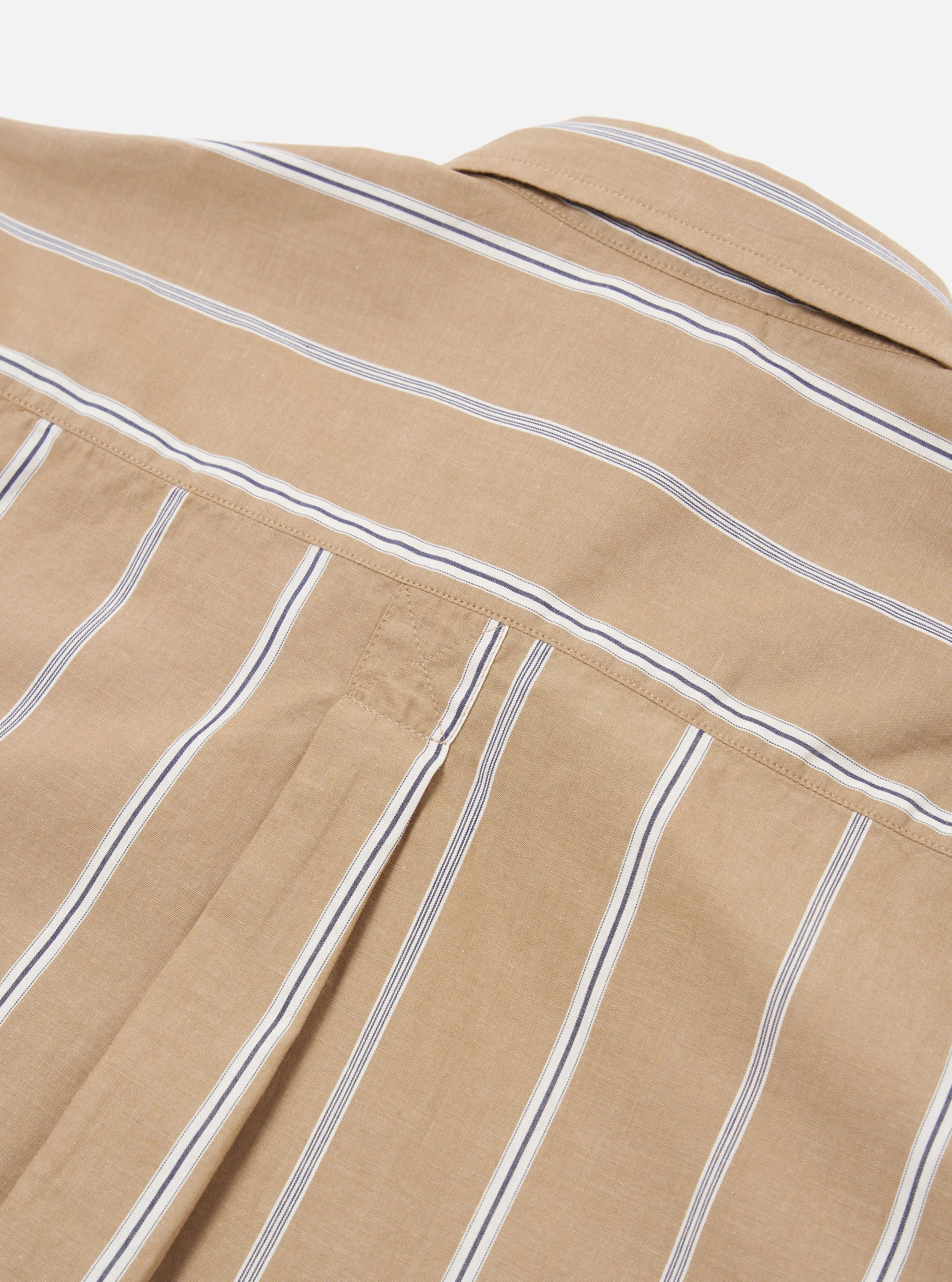 Universal Works Lazy Day Shirt in Sand Sydney Stripe