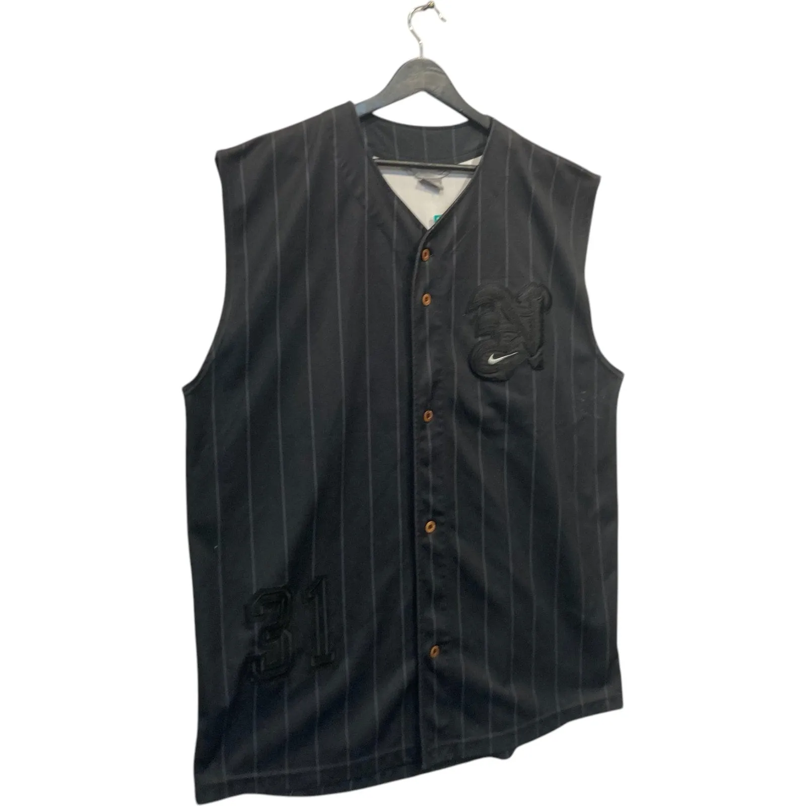 Vintage Nike Pinstriped Button #31 Sleeveless Jersey