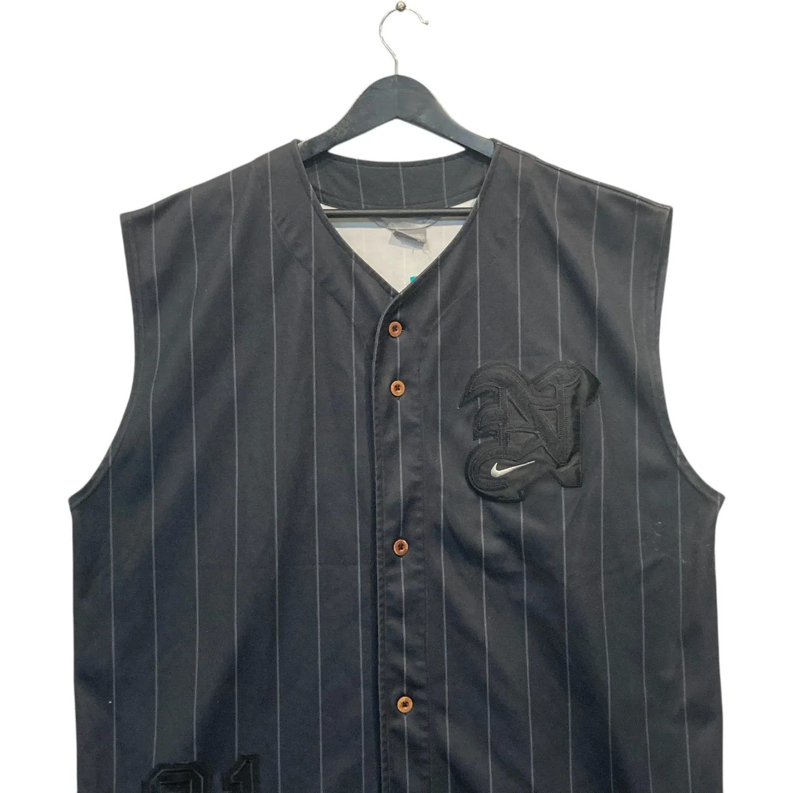Vintage Nike Pinstriped Button #31 Sleeveless Jersey