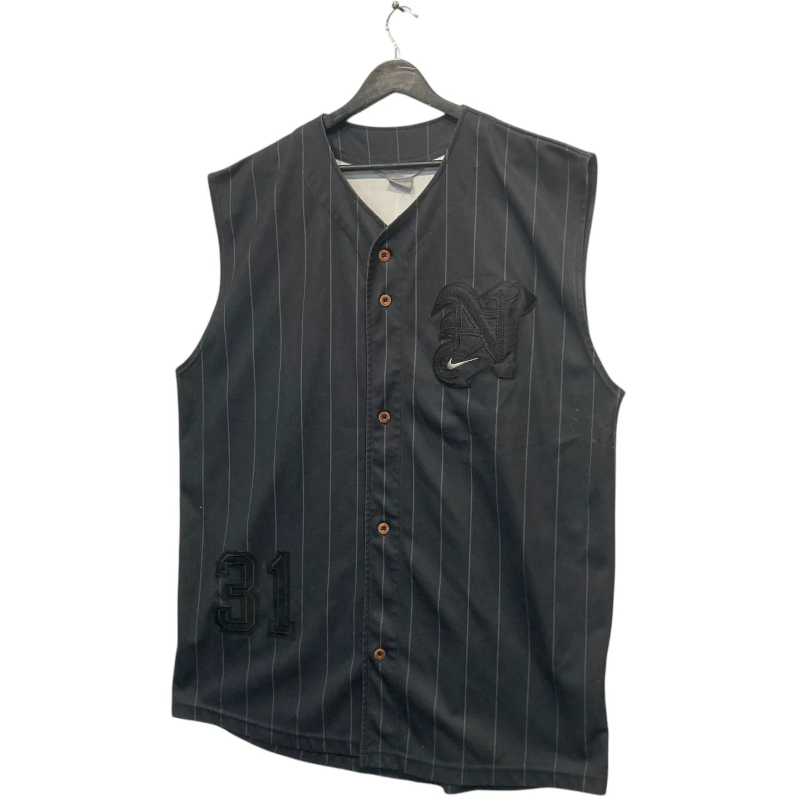 Vintage Nike Pinstriped Button #31 Sleeveless Jersey