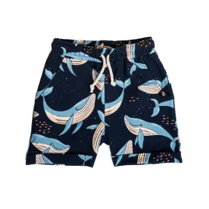 Whale Navy Shorts - 1 Left Size 2-4 years