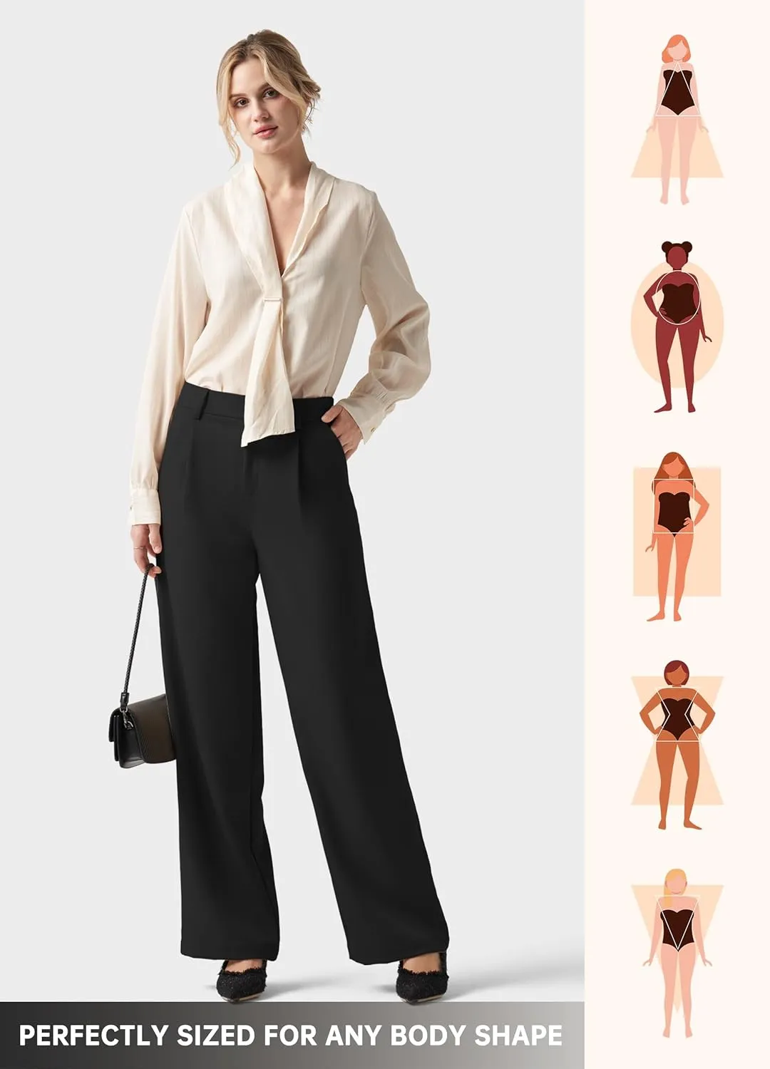 Willit Women's Work Pants Wide Leg Dress Pants High Waisted Casual Business Office Pants Slacks 29"/31"