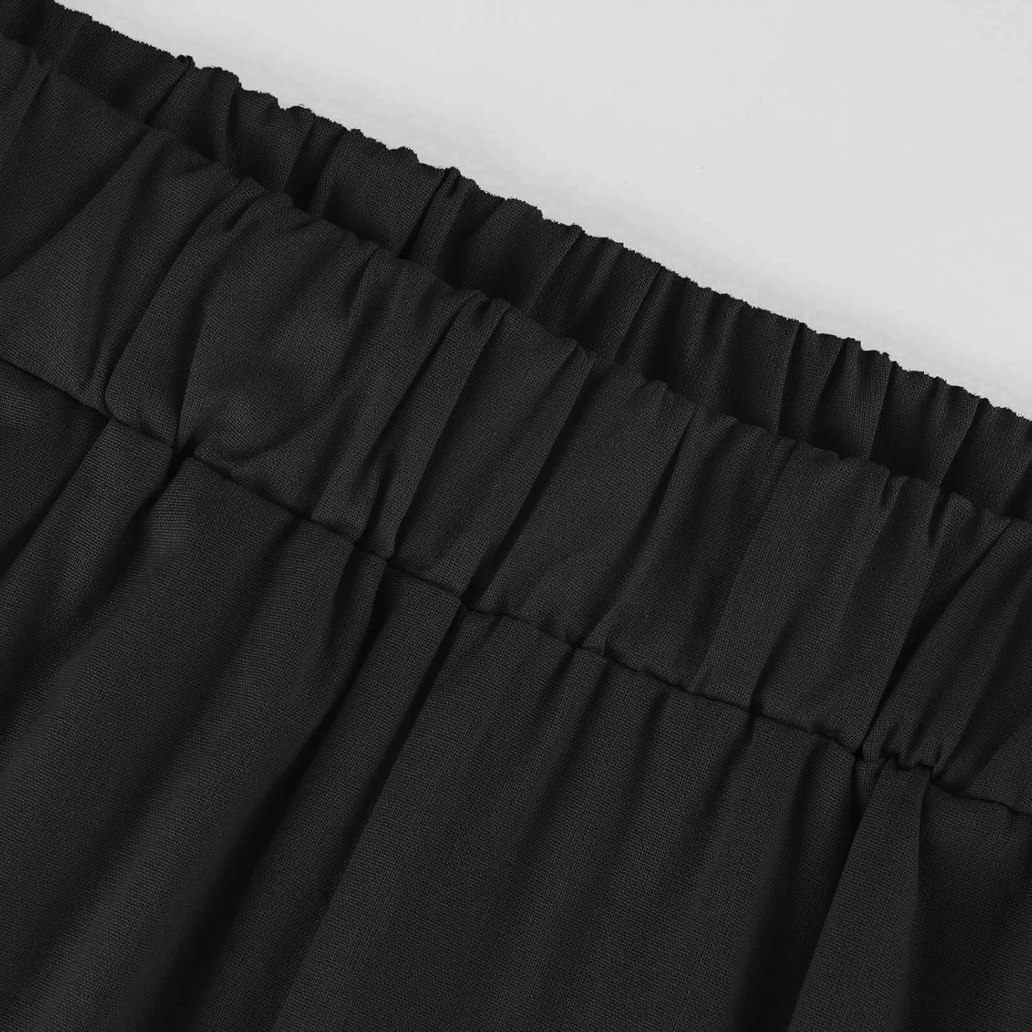 Women Linen Pants Breathable Elastic Waist Gauze Pant Lightweight Plus Size Summer Vacation Beach Pants with Pockets