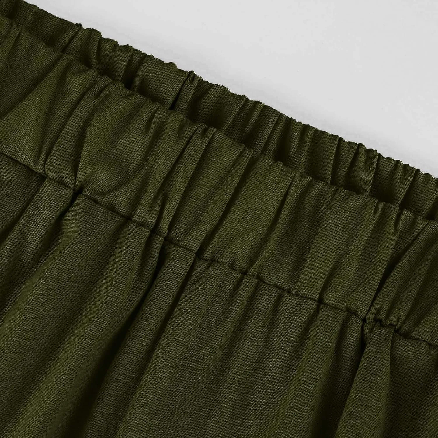 Women Linen Pants Breathable Elastic Waist Gauze Pant Lightweight Plus Size Summer Vacation Beach Pants with Pockets