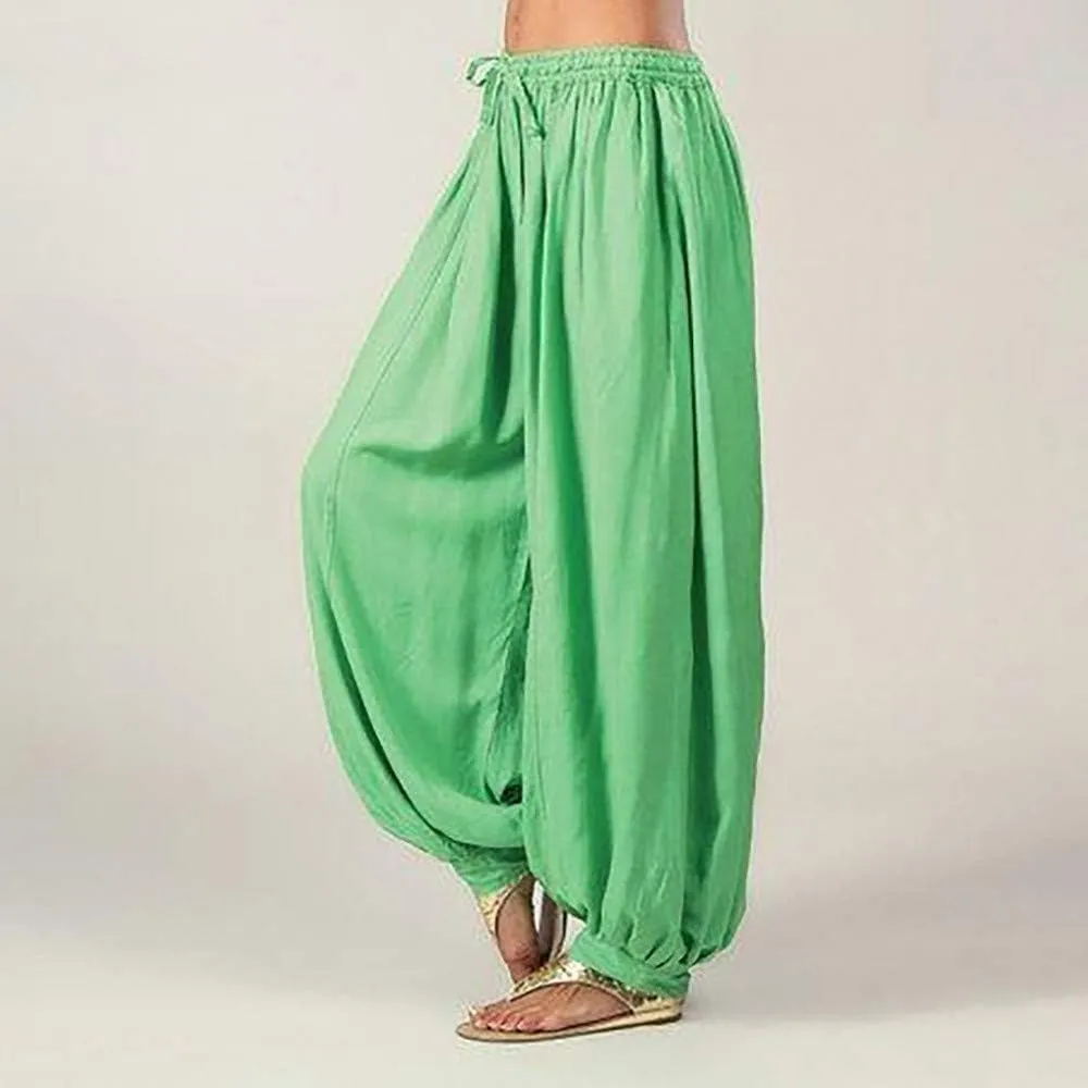 Women Linen Pants Dressy High Waisted Dress Casual Harem Pants with Pockets Solid Sweatpants Palazzo Pants for Women