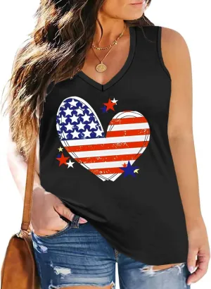 Women's Plus Size Tank Tops Sleeveless Shirt Sexy V Neck Summer Loose Baggy Floral Shirt Clothes