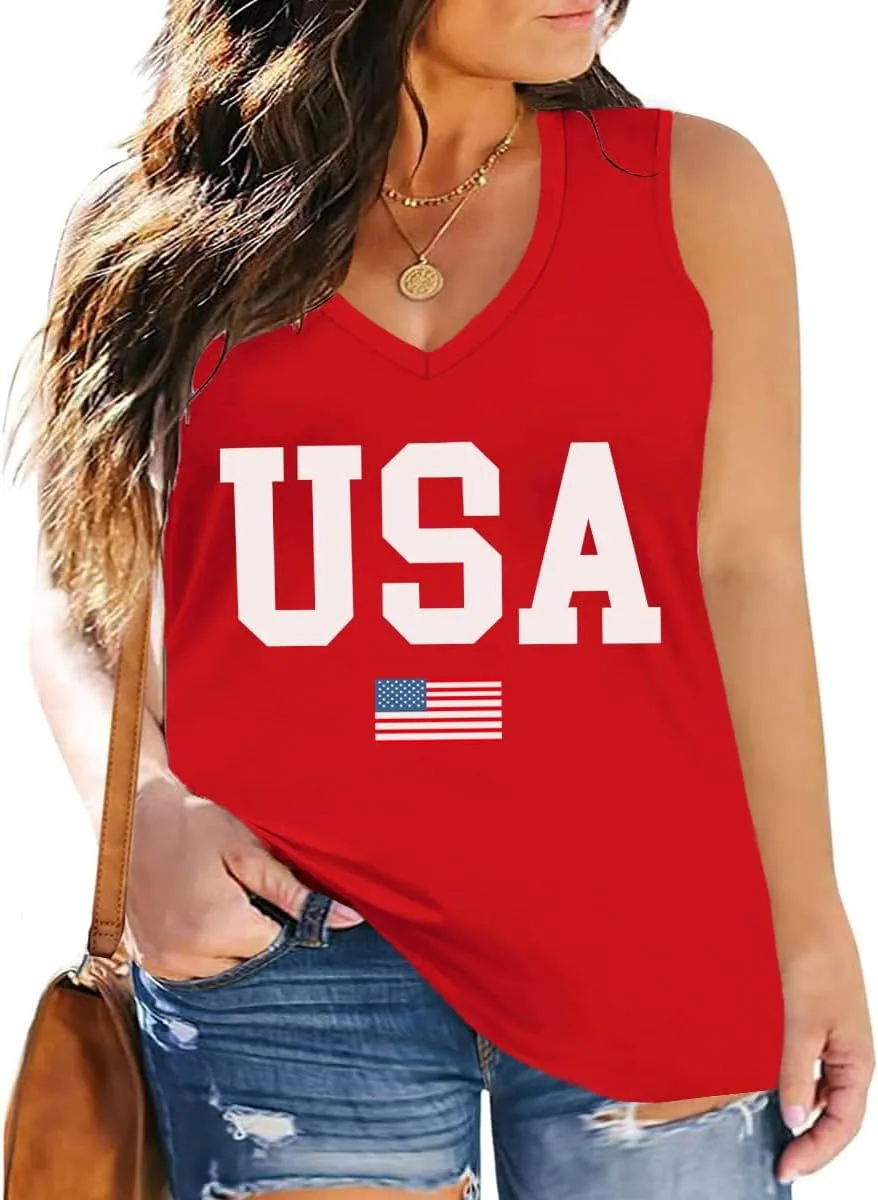 Women's Plus Size Tank Tops Sleeveless Shirt Sexy V Neck Summer Loose Baggy Floral Shirt Clothes