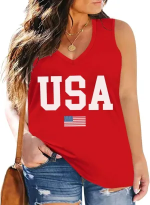 Women's Plus Size Tank Tops Sleeveless Shirt Sexy V Neck Summer Loose Baggy Floral Shirt Clothes
