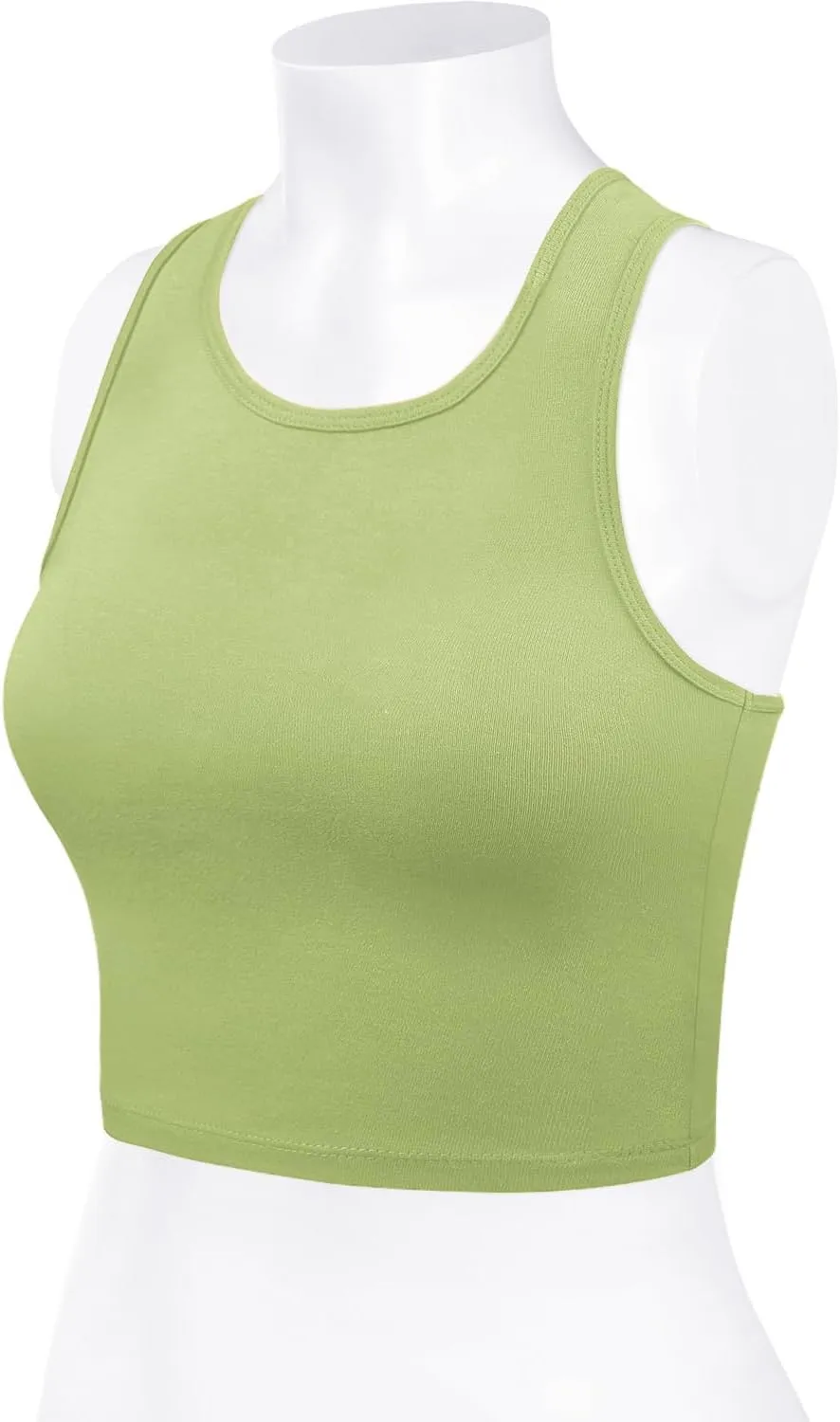 Women's Sleeveless Camisole Crop Tank Tops Racerback High Halter Neck Shirts