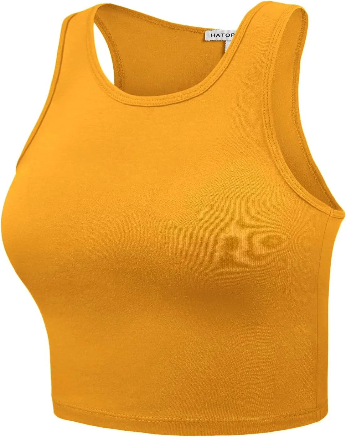 Women's Sleeveless Camisole Crop Tank Tops Racerback High Halter Neck Shirts