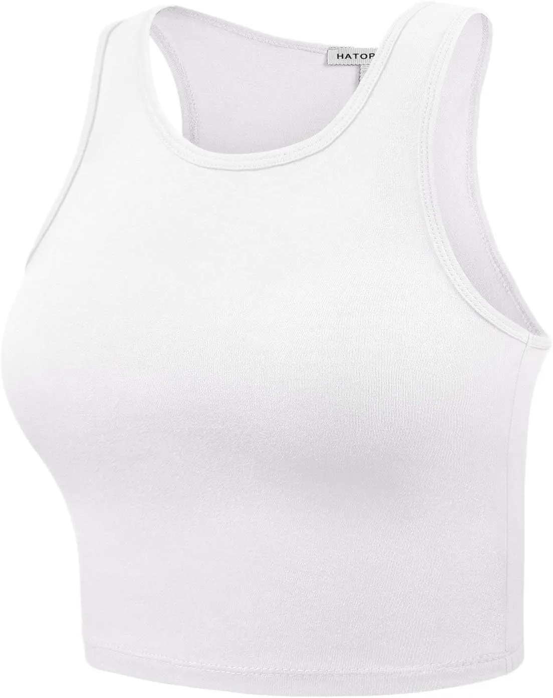 Women's Sleeveless Camisole Crop Tank Tops Racerback High Halter Neck Shirts