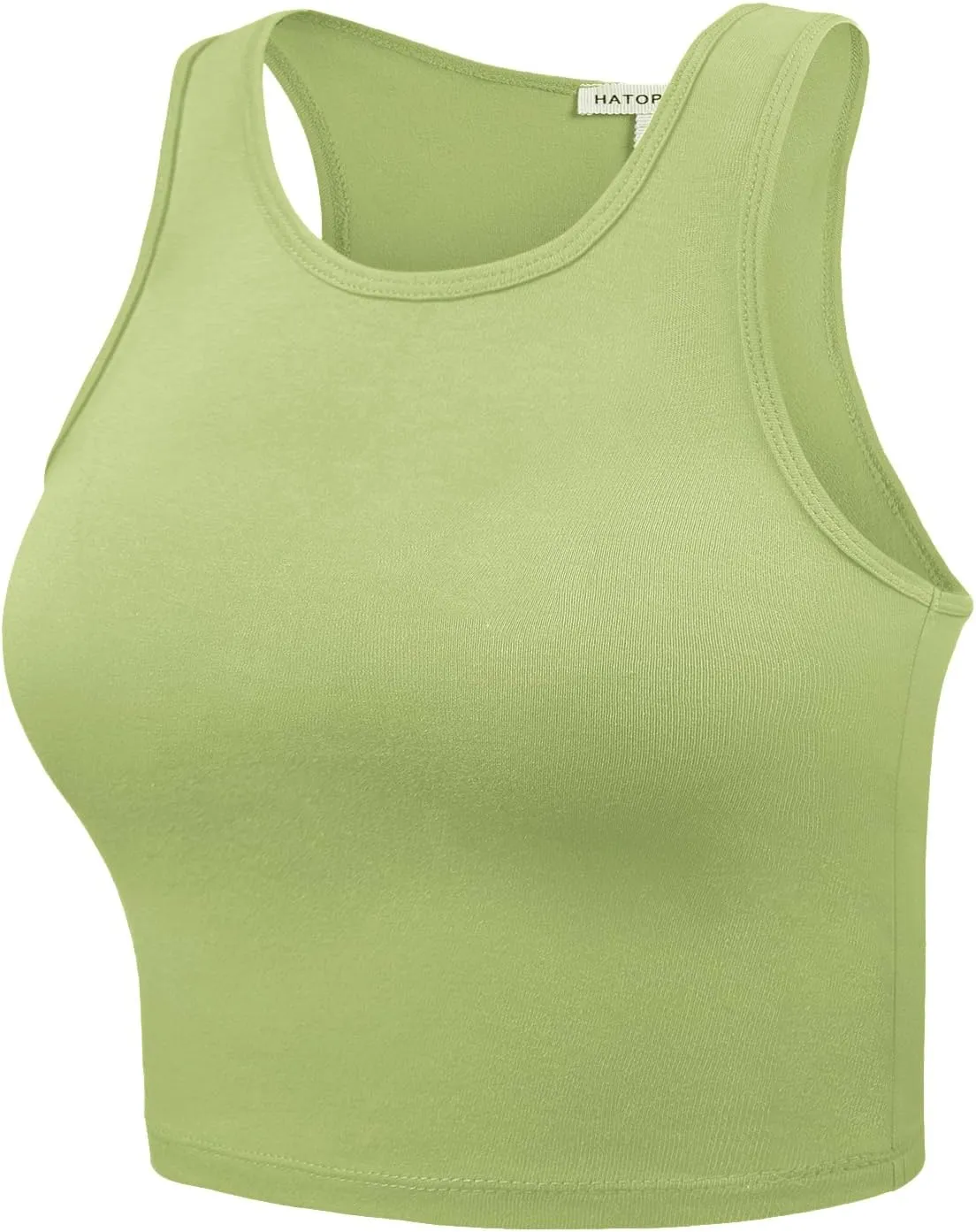 Women's Sleeveless Camisole Crop Tank Tops Racerback High Halter Neck Shirts