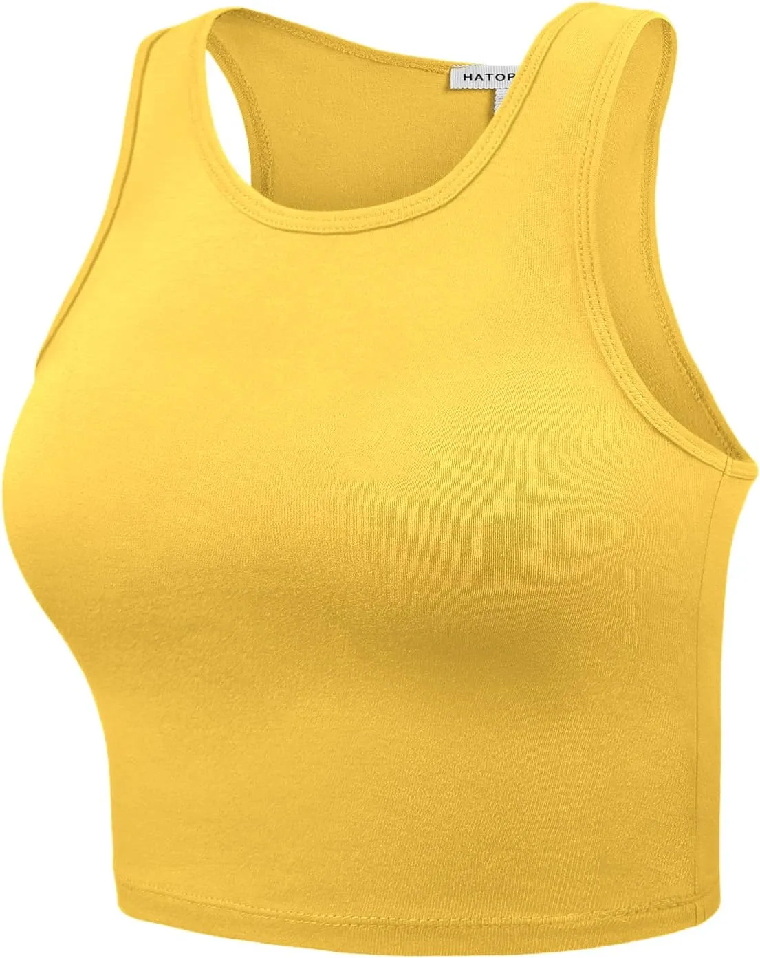 Women's Sleeveless Camisole Crop Tank Tops Racerback High Halter Neck Shirts