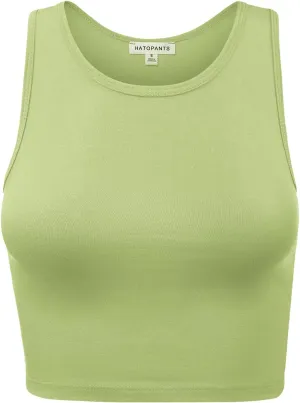 Women's Sleeveless Camisole Crop Tank Tops Racerback High Halter Neck Shirts