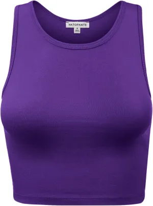 Women's Sleeveless Camisole Crop Tank Tops Racerback High Halter Neck Shirts