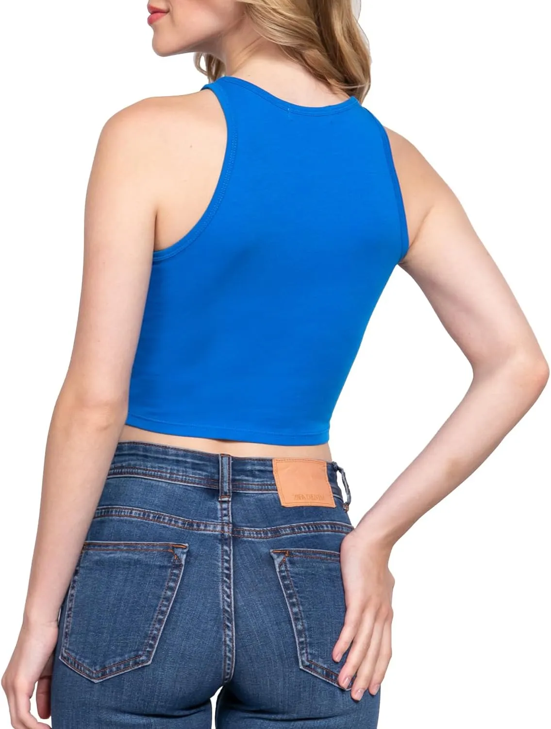 Women's Sleeveless Camisole Crop Tank Tops Racerback High Halter Neck Shirts