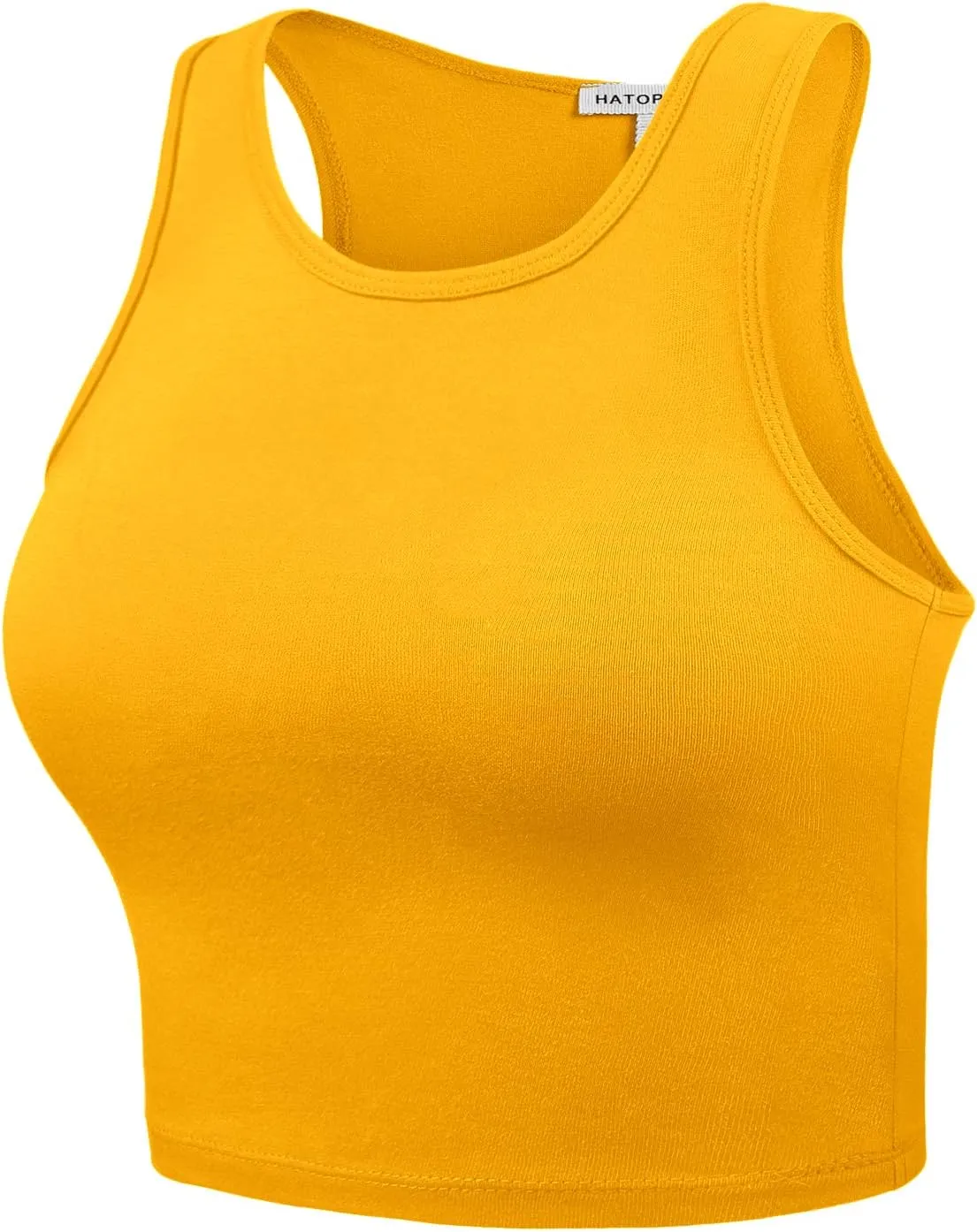 Women's Sleeveless Camisole Crop Tank Tops Racerback High Halter Neck Shirts