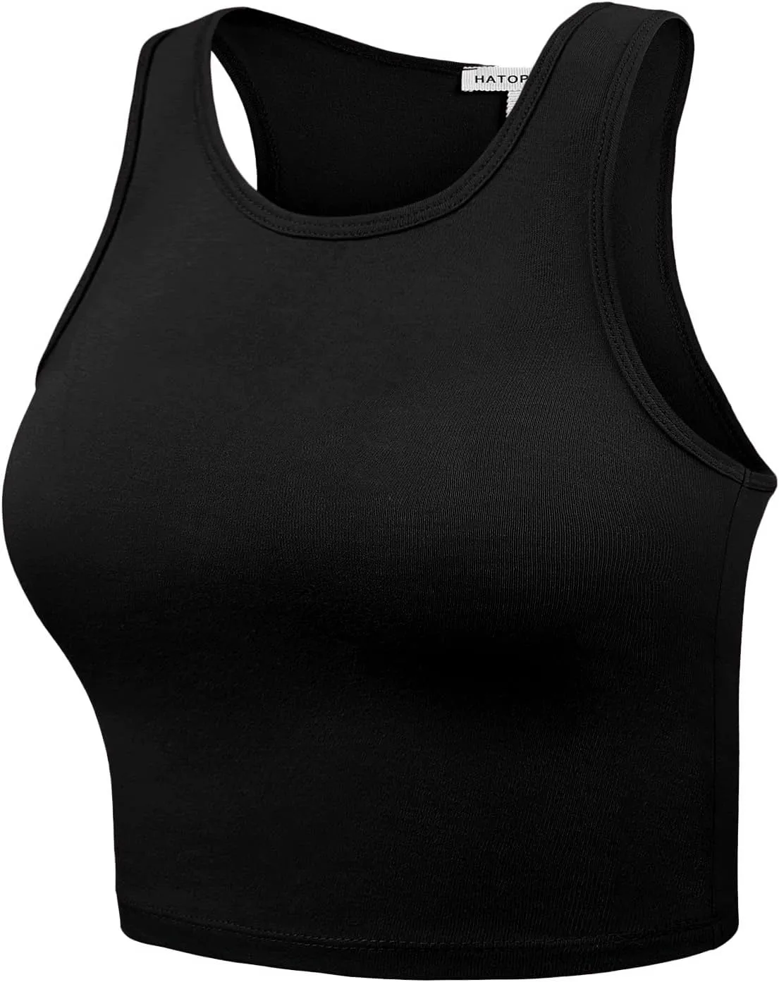Women's Sleeveless Camisole Crop Tank Tops Racerback High Halter Neck Shirts