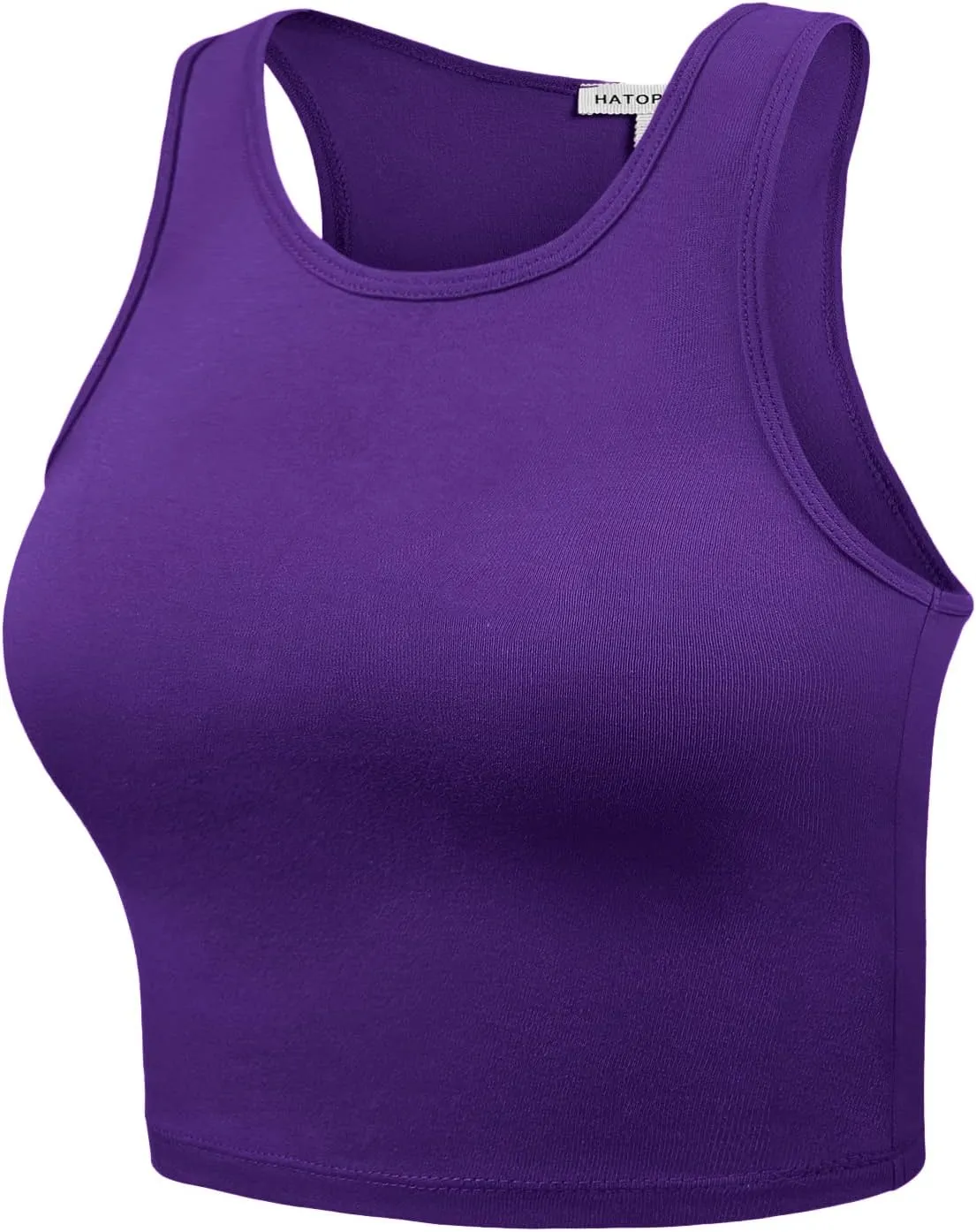 Women's Sleeveless Camisole Crop Tank Tops Racerback High Halter Neck Shirts