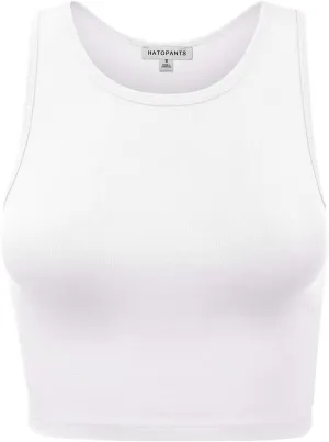 Women's Sleeveless Camisole Crop Tank Tops Racerback High Halter Neck Shirts