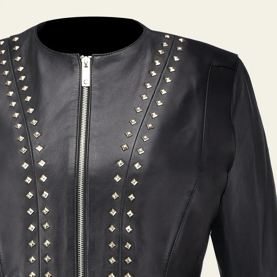 Women's Studded Leather Jacket