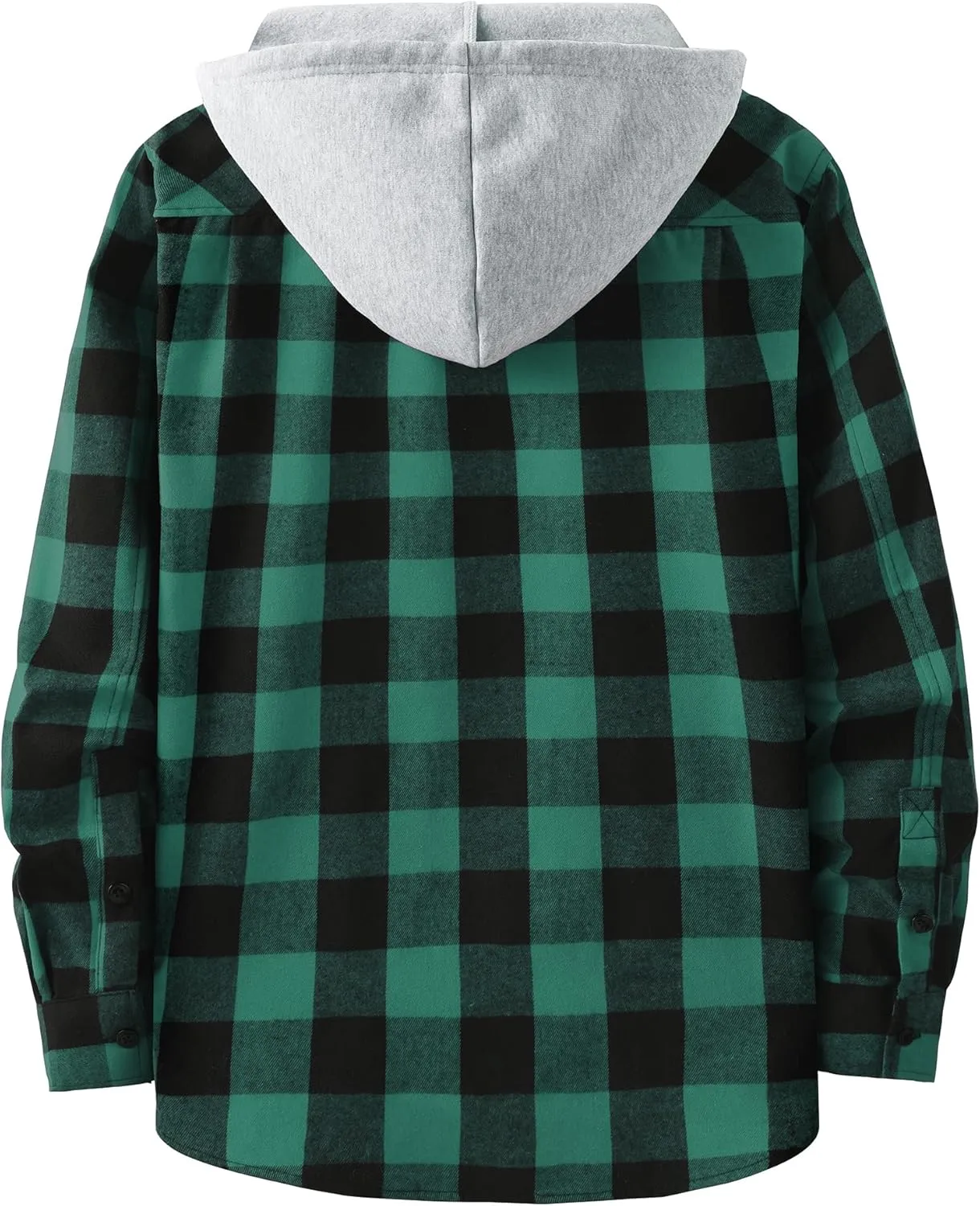 ZITY 3 Pack Men's Flannel Hoodie Shirts Long Sleeve Casual Vintage Button Down Plaid Shirt Jacket with Pocket